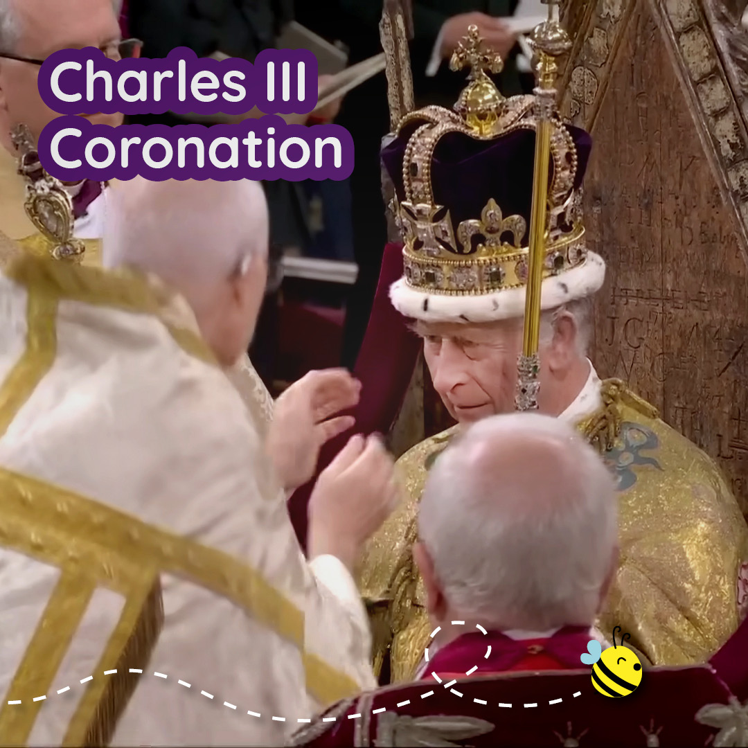 Momento dell'incoronazione di Re Carlo III d'Inghilterra il 6 maggio 2023